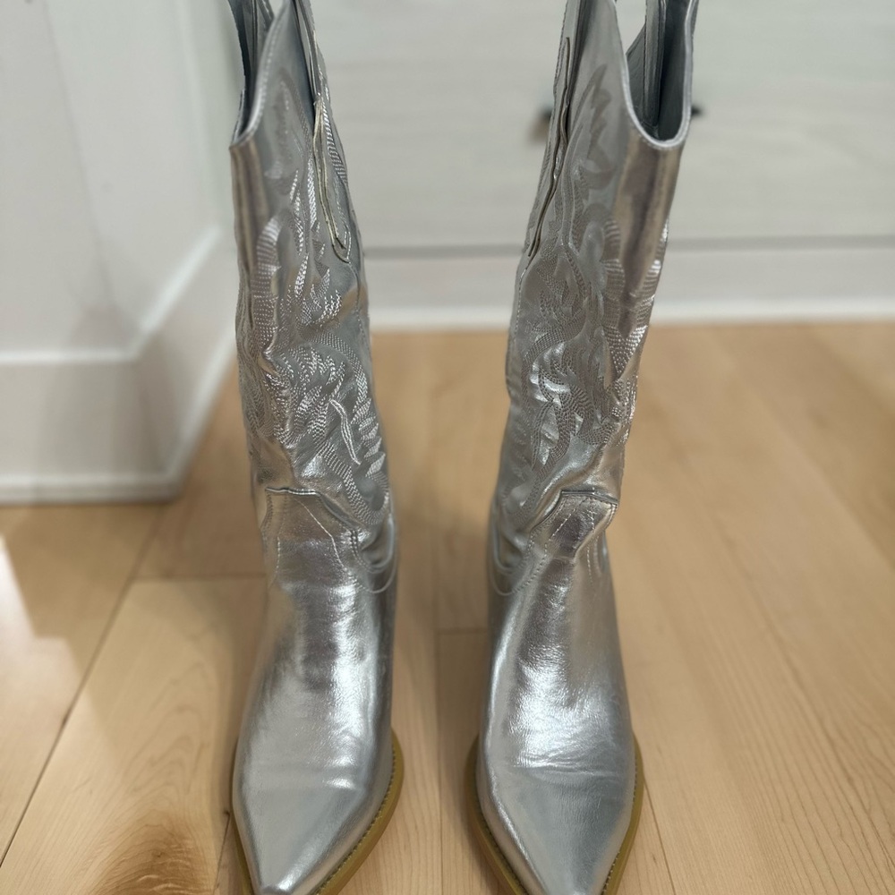 Silver Western Boots